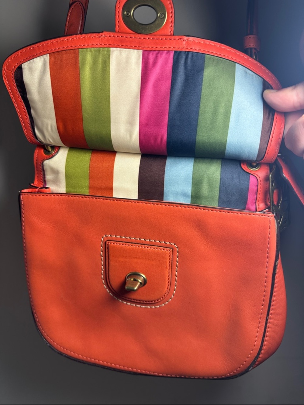 Coach Willis legacy y2k 70th AnniversaryClassic Orange Leather Crossbody Bag - Picture 7 of 16